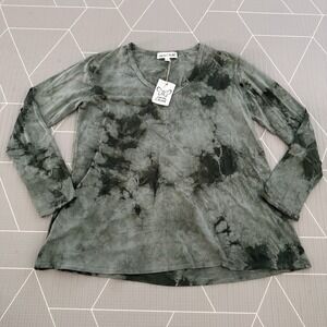 NEW Johnny Was Calme‎ Blake Tie Dye Shirt Size M Long Sleeve $98 Green